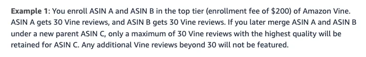 Example 1 that makes Vine reviews disappear after merging